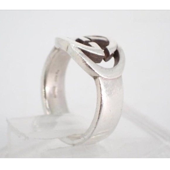 Gucci Interlocking G Sterling Silver Ring sz 4 (GGXX060) - Picture 2 of 3